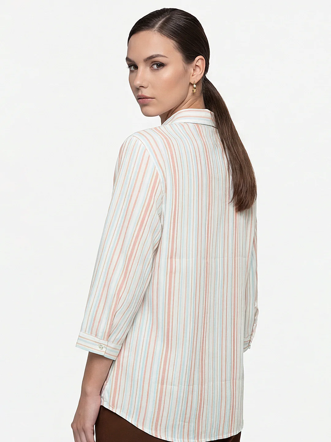 Women Multi Striped Shirt - Image 3