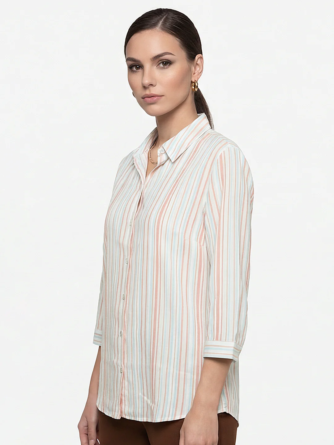 Women Multi Striped Shirt - Image 4