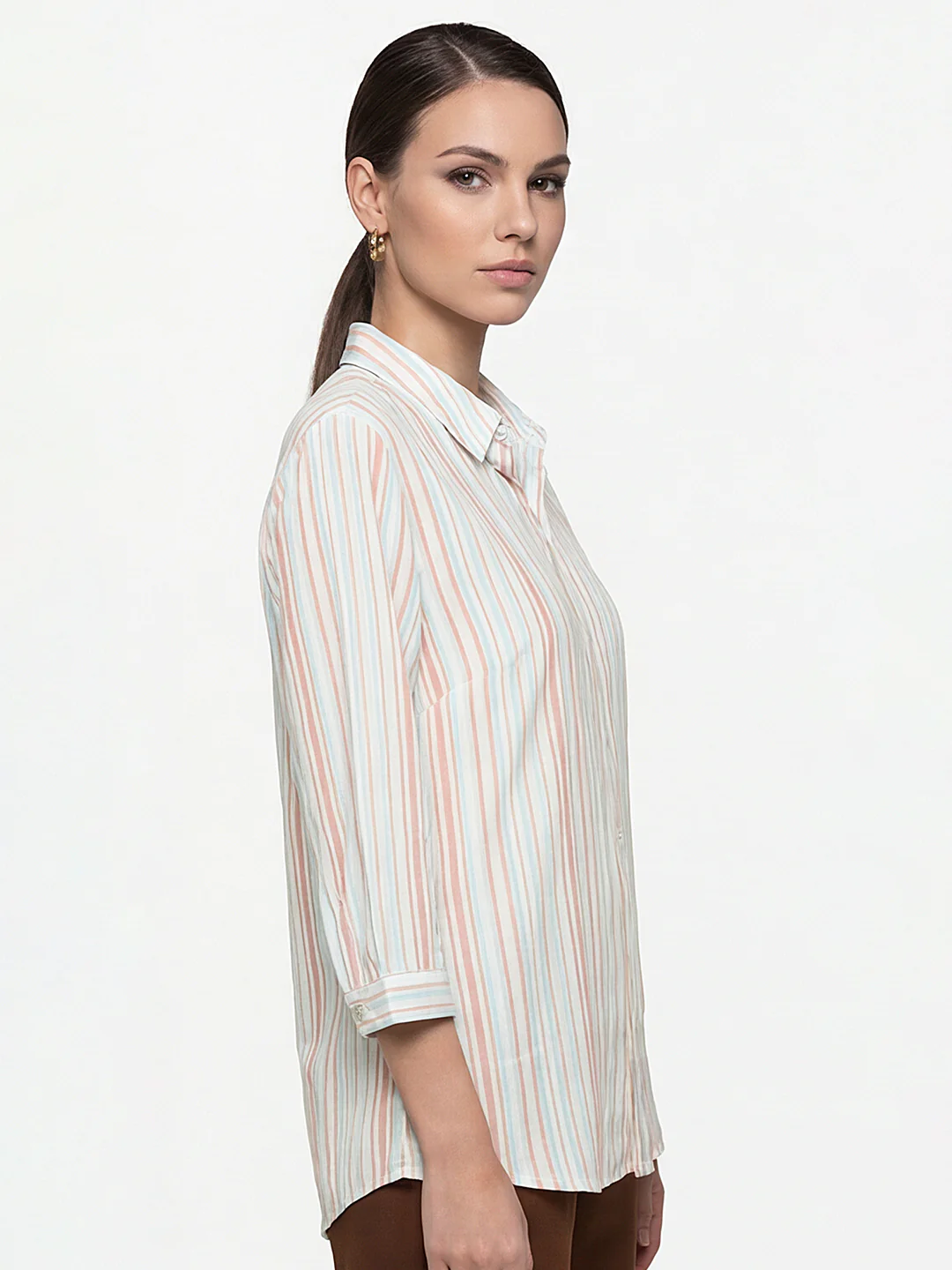 Women Multi Striped Shirt - Image 5