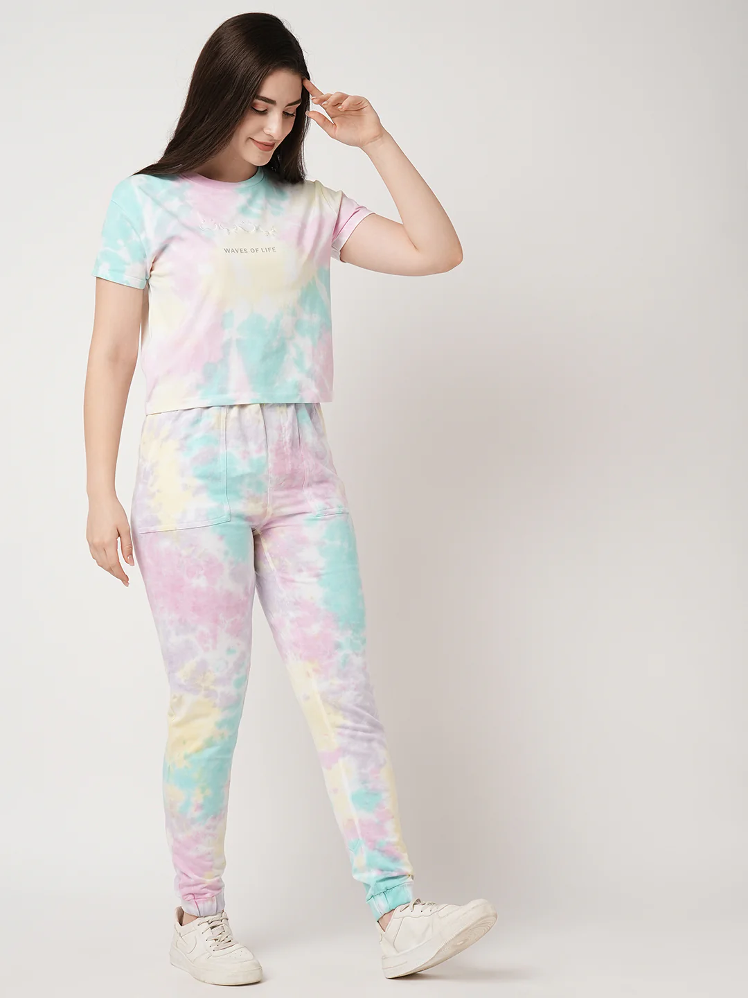Women Multi Tie Dye Crop Tees