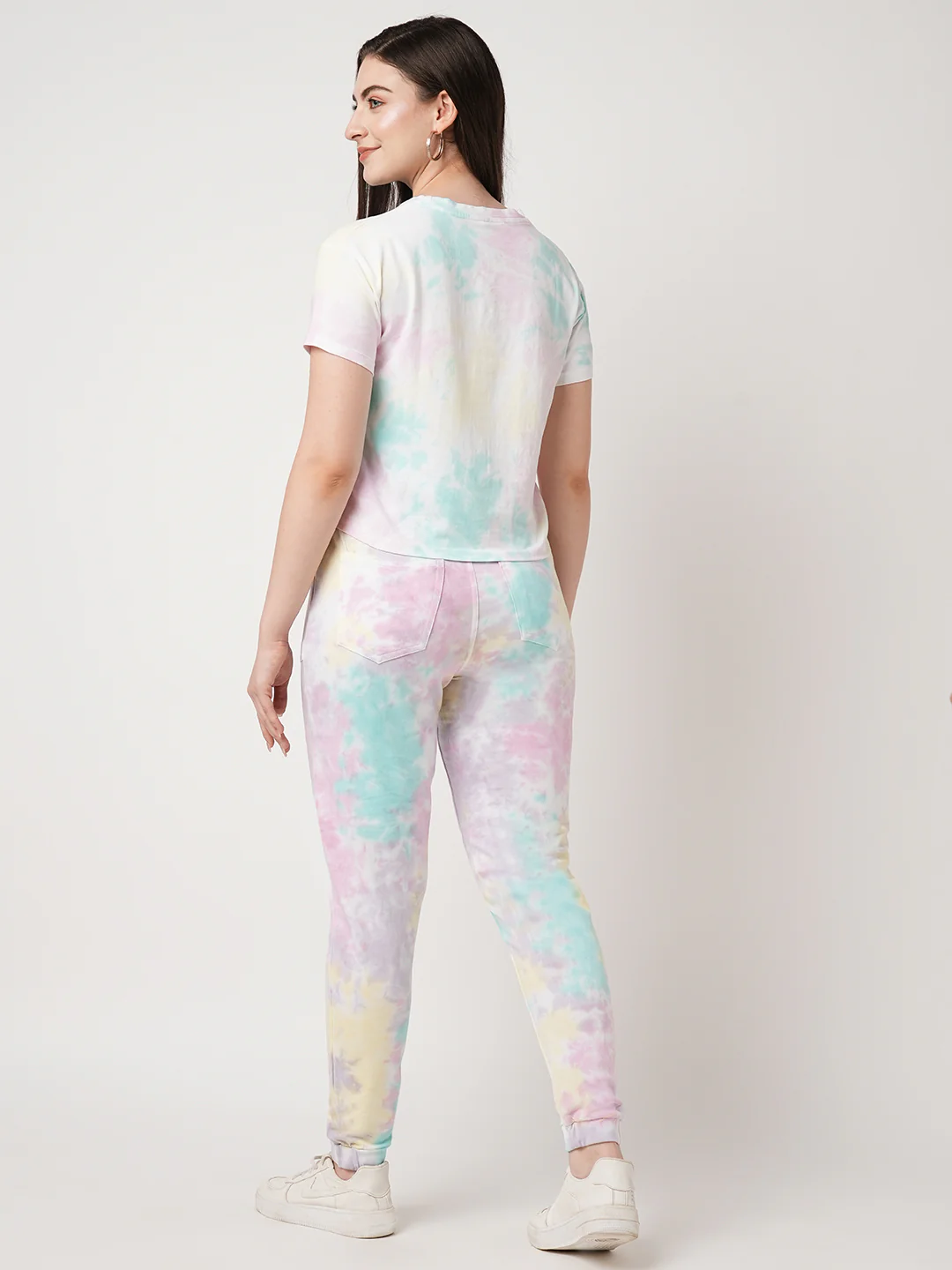 Women Multi Tie Dye Crop Tees - Image 3