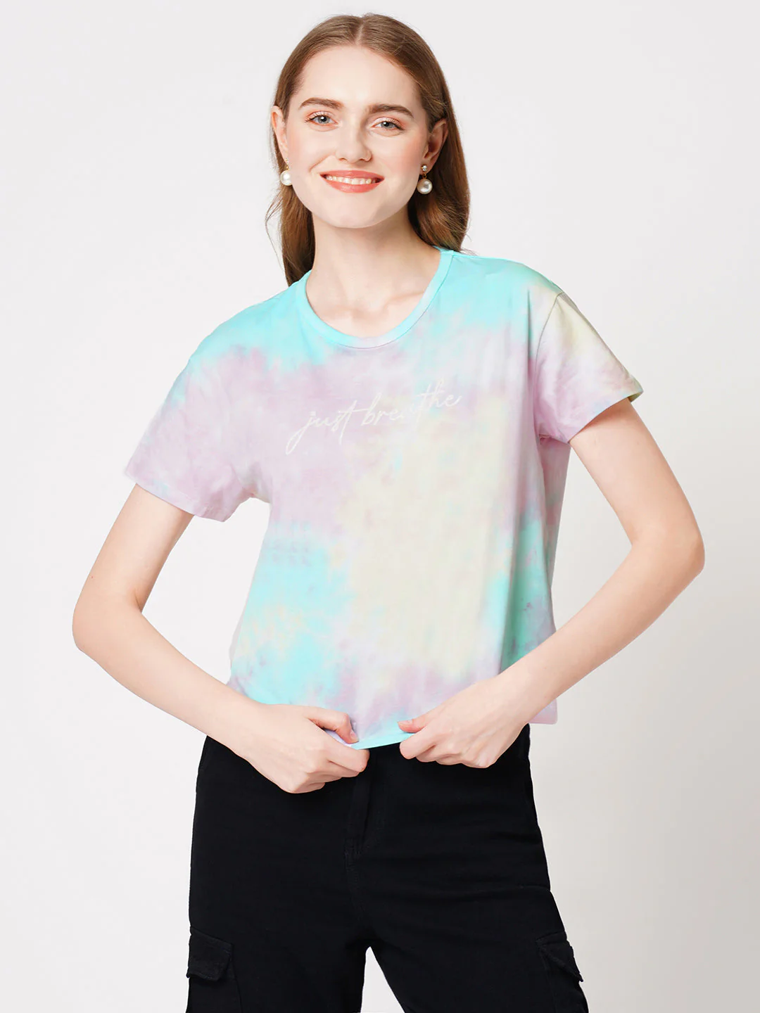 Women Multi Tie Dye Slim T-Shirt - Image 2