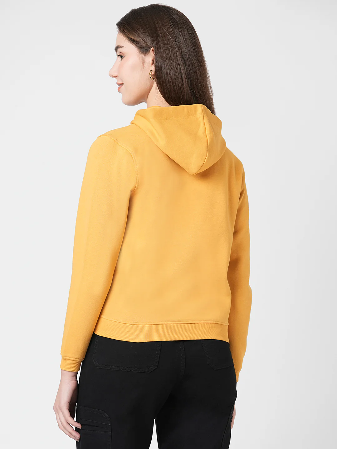 Women Mustard Slim Fit Sweatshirt - Image 3
