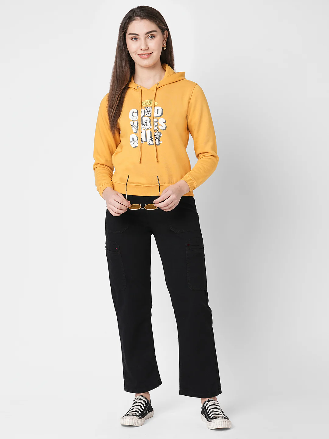 Women Mustard Slim Fit Sweatshirt - Image 4