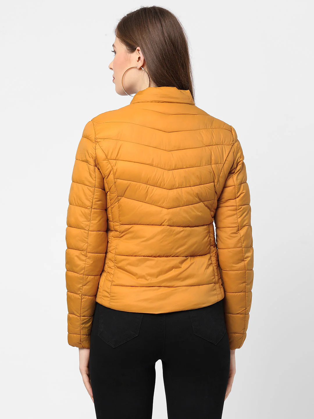 Women Mustard Winter Jacket - Image 3