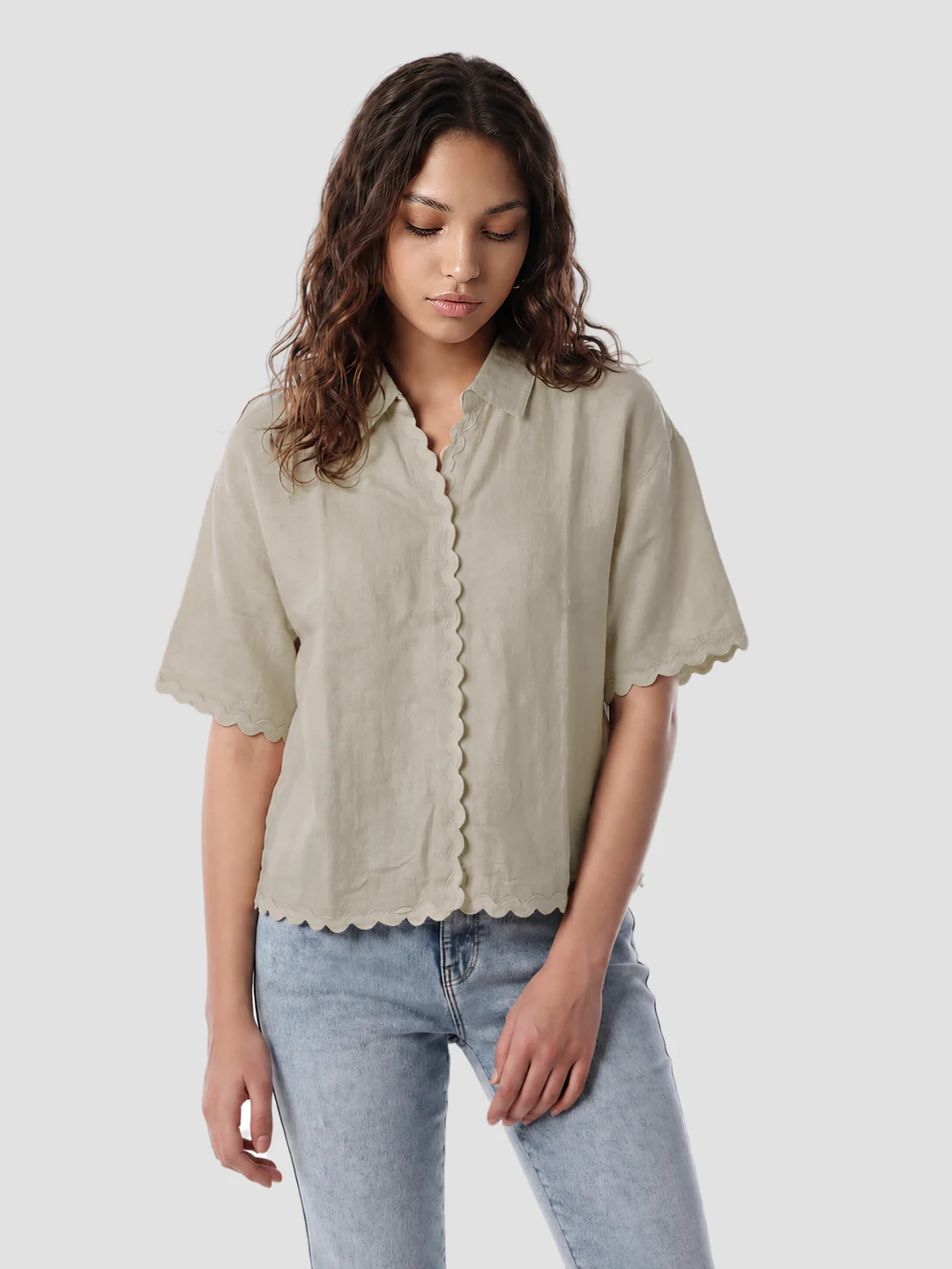 Women Natural Crop Shirt - Image 2