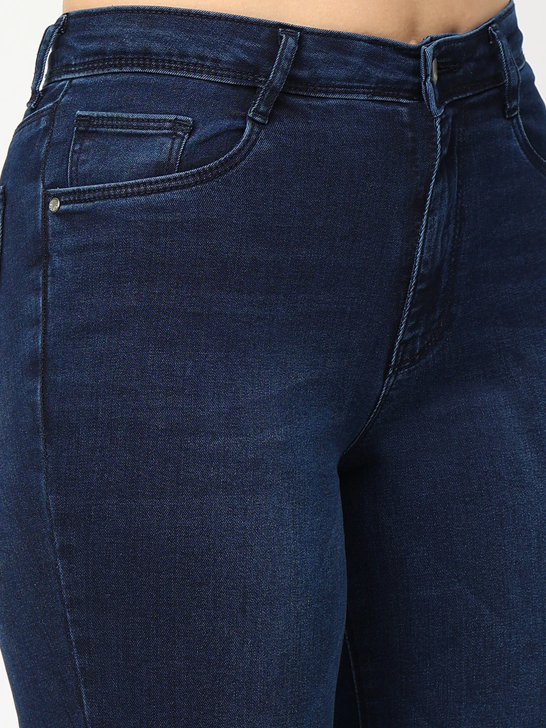 Women Navy High-Rise Flare Jeans - Image 4
