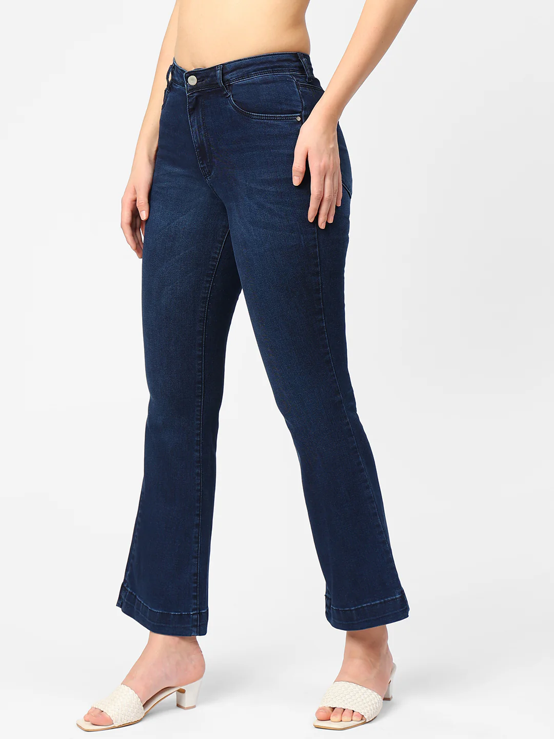 Women Navy High-Rise Flare Jeans - Image 6