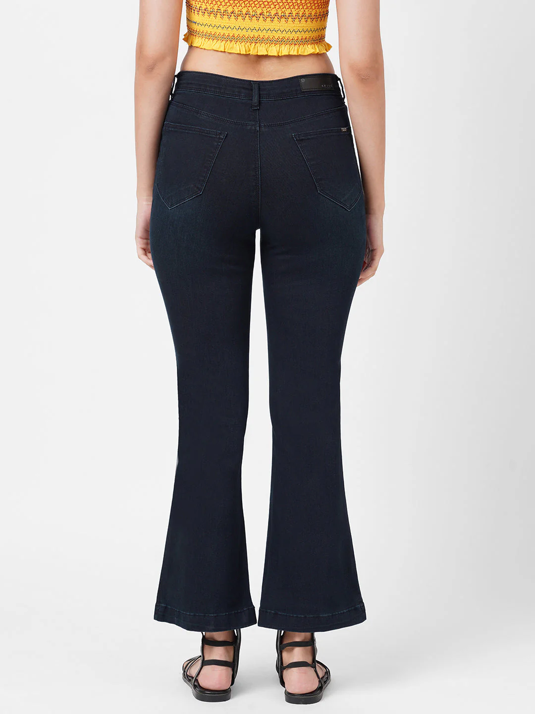 Women Navy High-Rise Flare Jeans - Image 3
