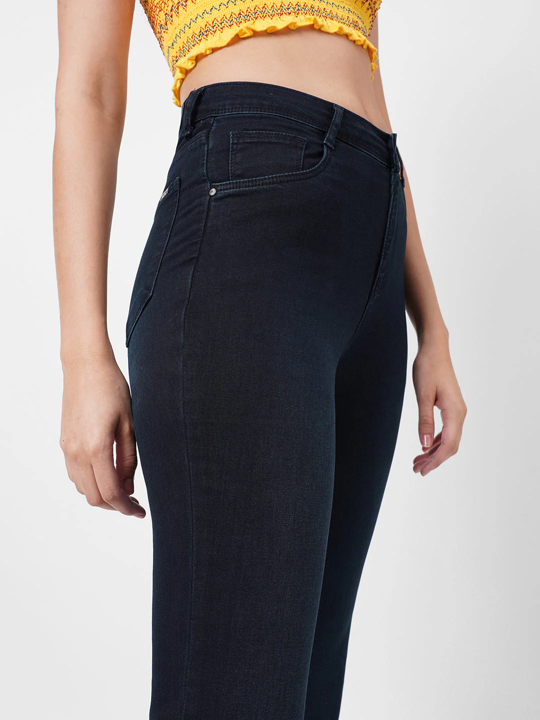 Women Navy High-Rise Flare Jeans - Image 5