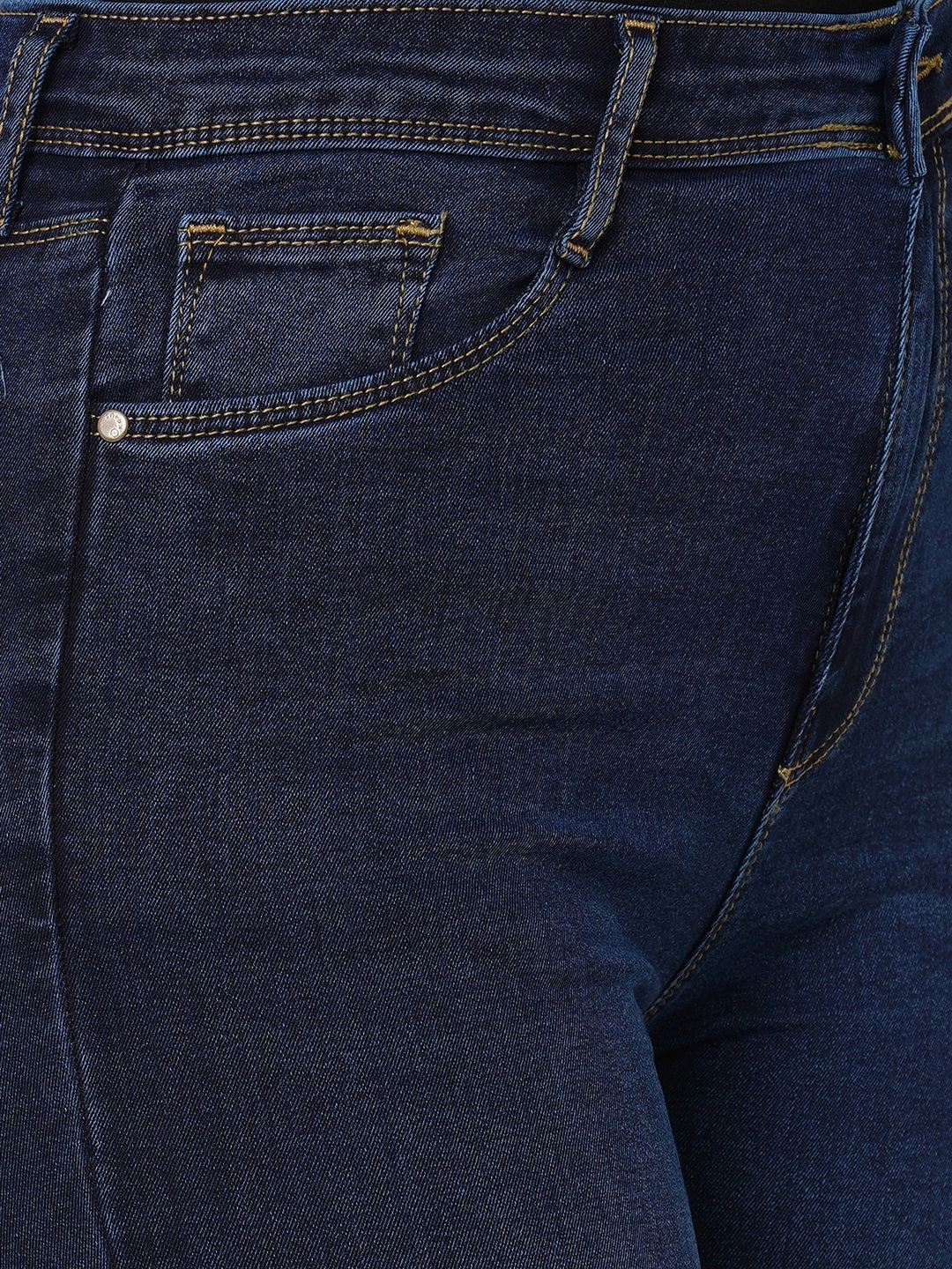 Women Navy High-Rise Mini Flare Jeans - Image 5