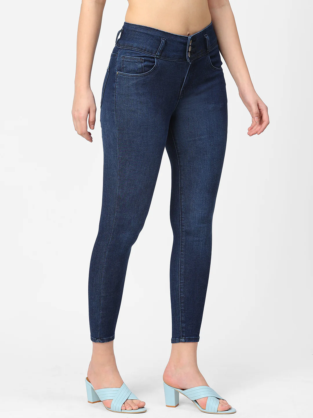 Women Navy High-Rise Skinny Jeans - Image 5