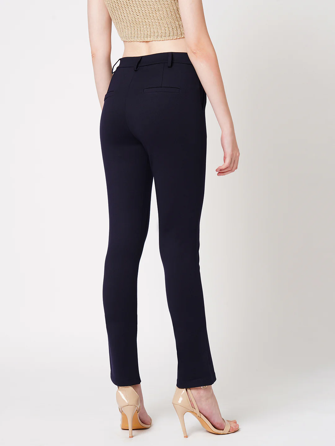 Women Navy High-Rise Skinny Treggings - Image 3