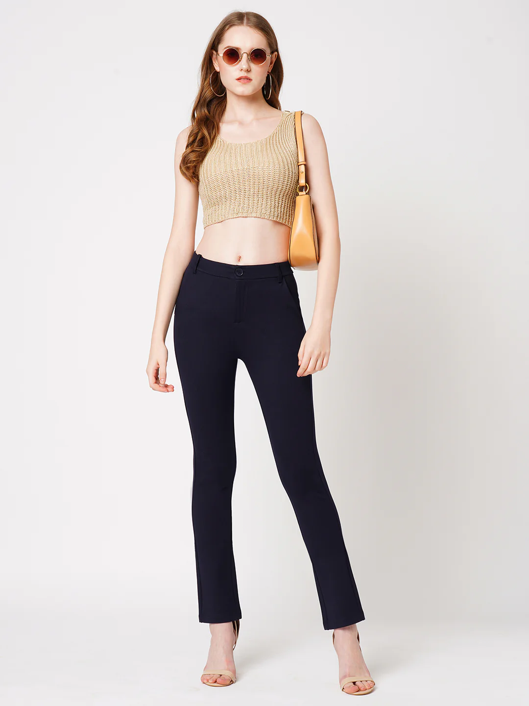 Women Navy High-Rise Skinny Treggings - Image 4