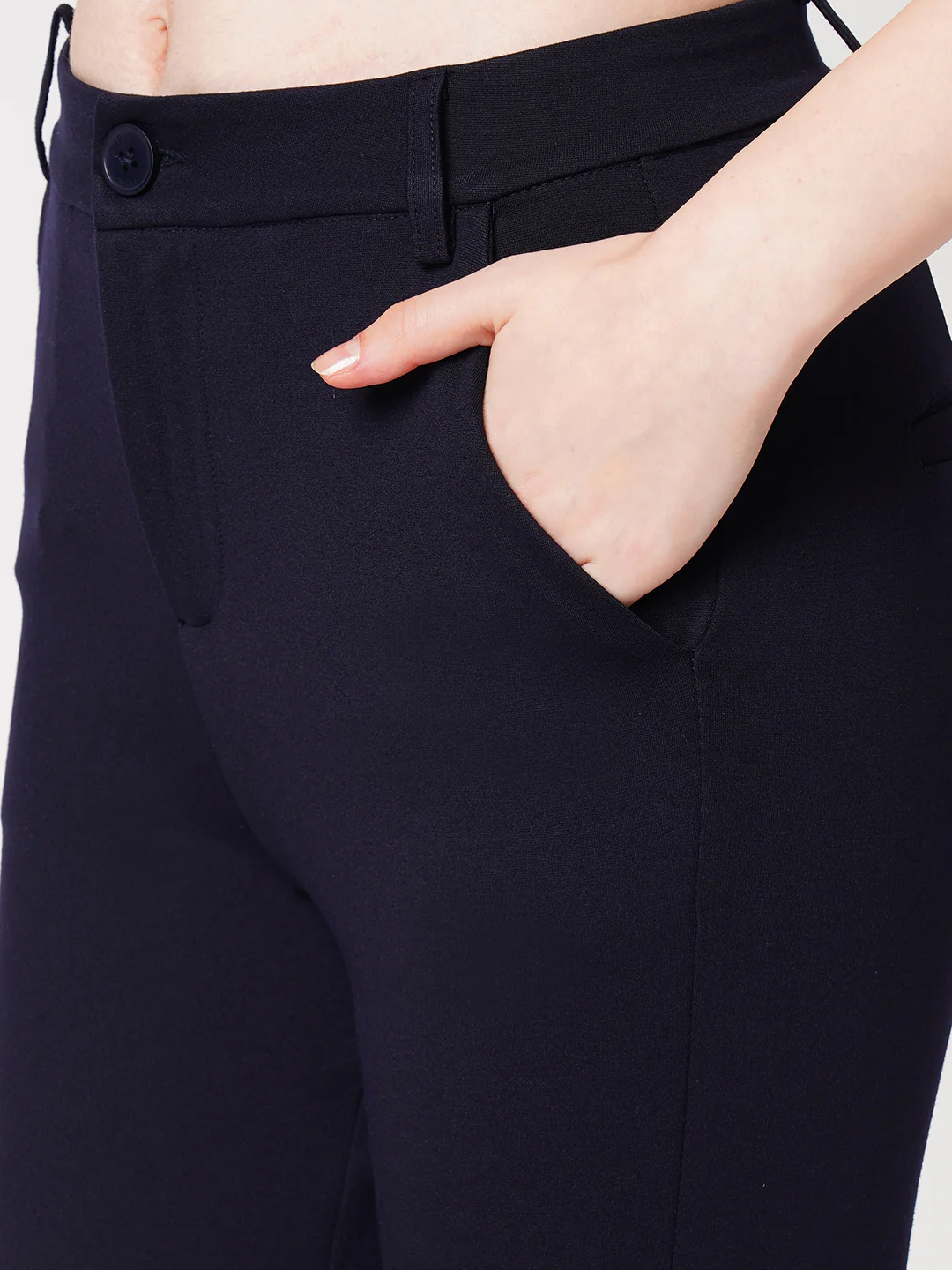Women Navy High-Rise Skinny Treggings - Image 6