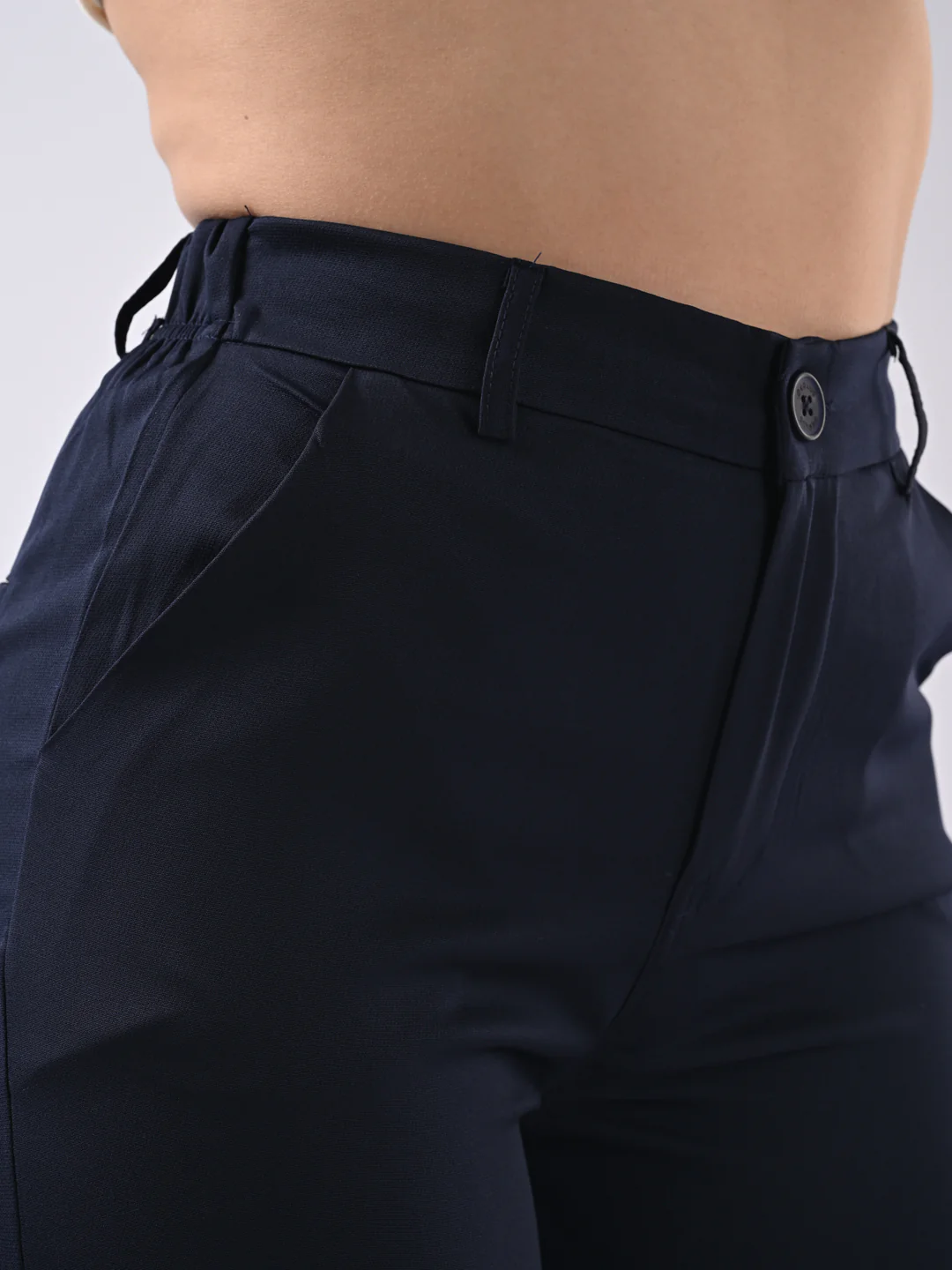 Women Navy Mid-Rise Trouser - Image 5