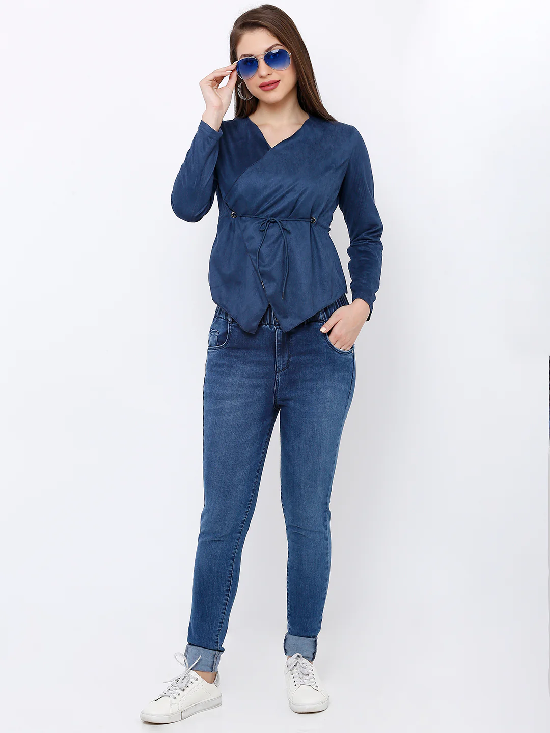 Women Navy Shrug