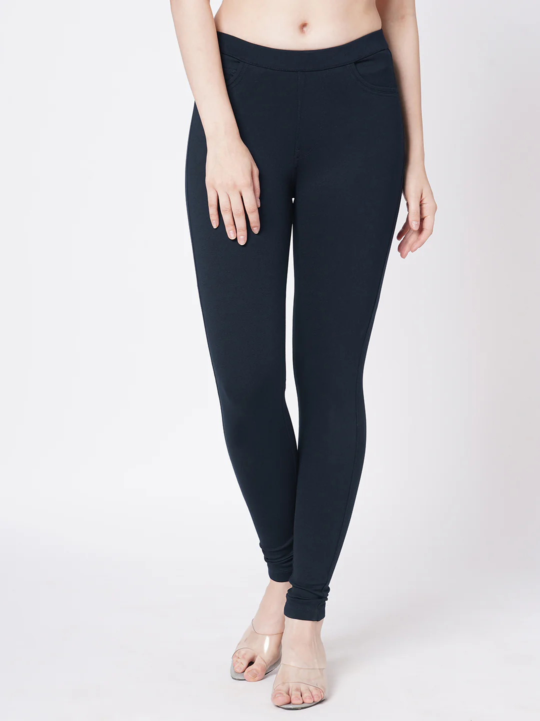 Women Navy Skinny Treggings - Image 2