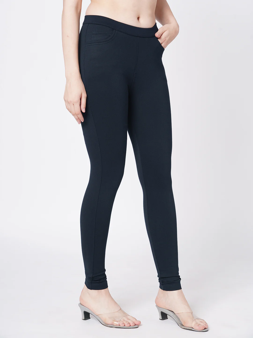 Women Navy Skinny Treggings - Image 5