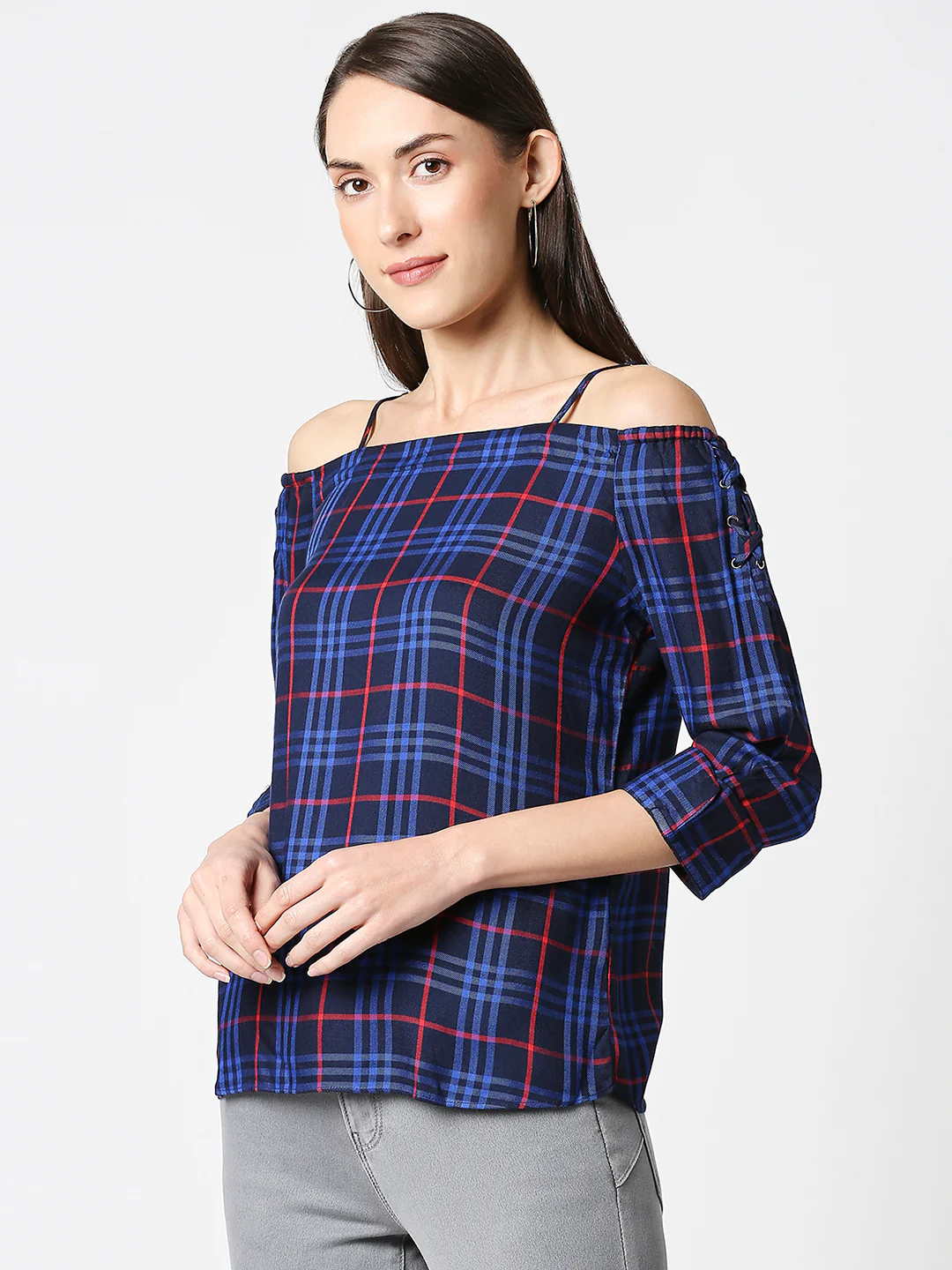 Women Navy Slim Top - Image 3