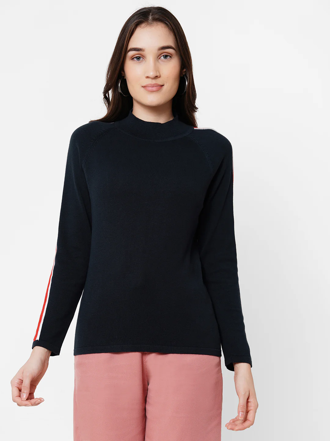 Women Navy Slim Top