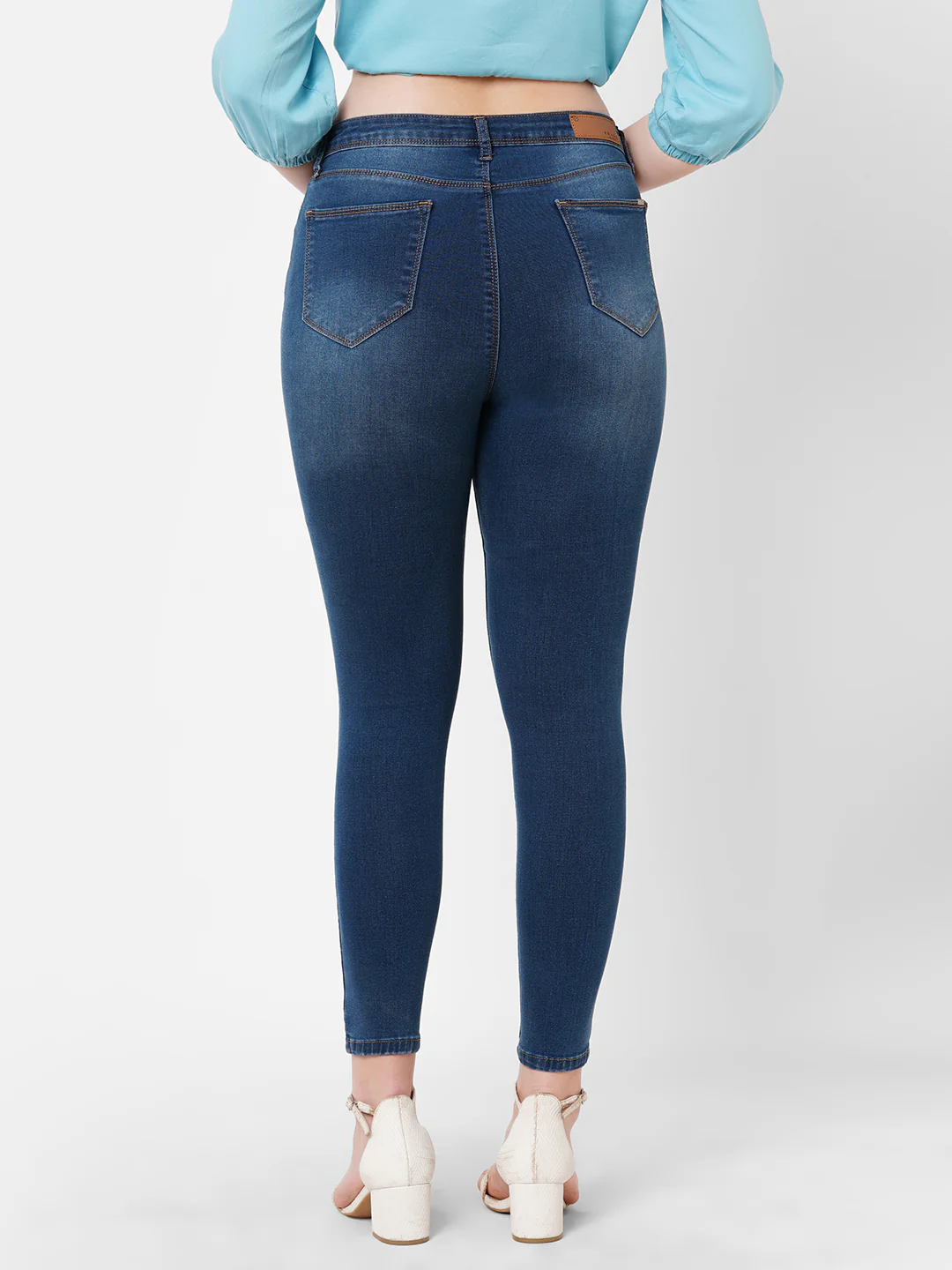 Women Navy Super High-Rise Super Skinny Jeans - Image 3