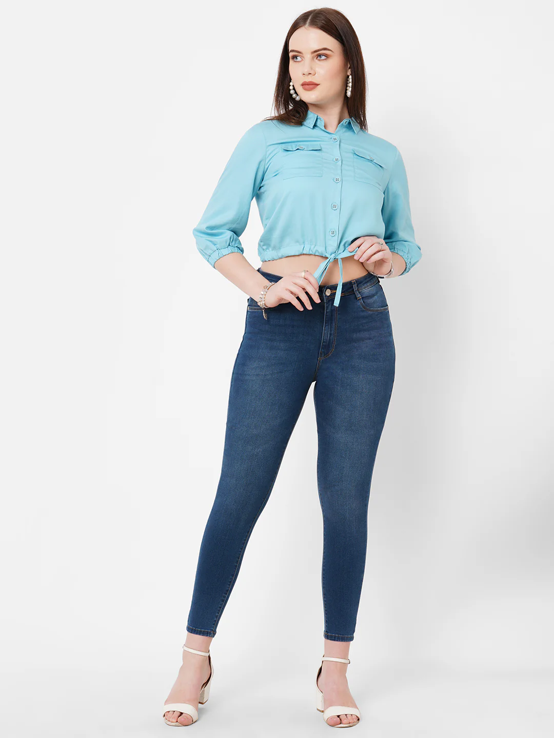 Women Navy Super High-Rise Super Skinny Jeans - Image 4