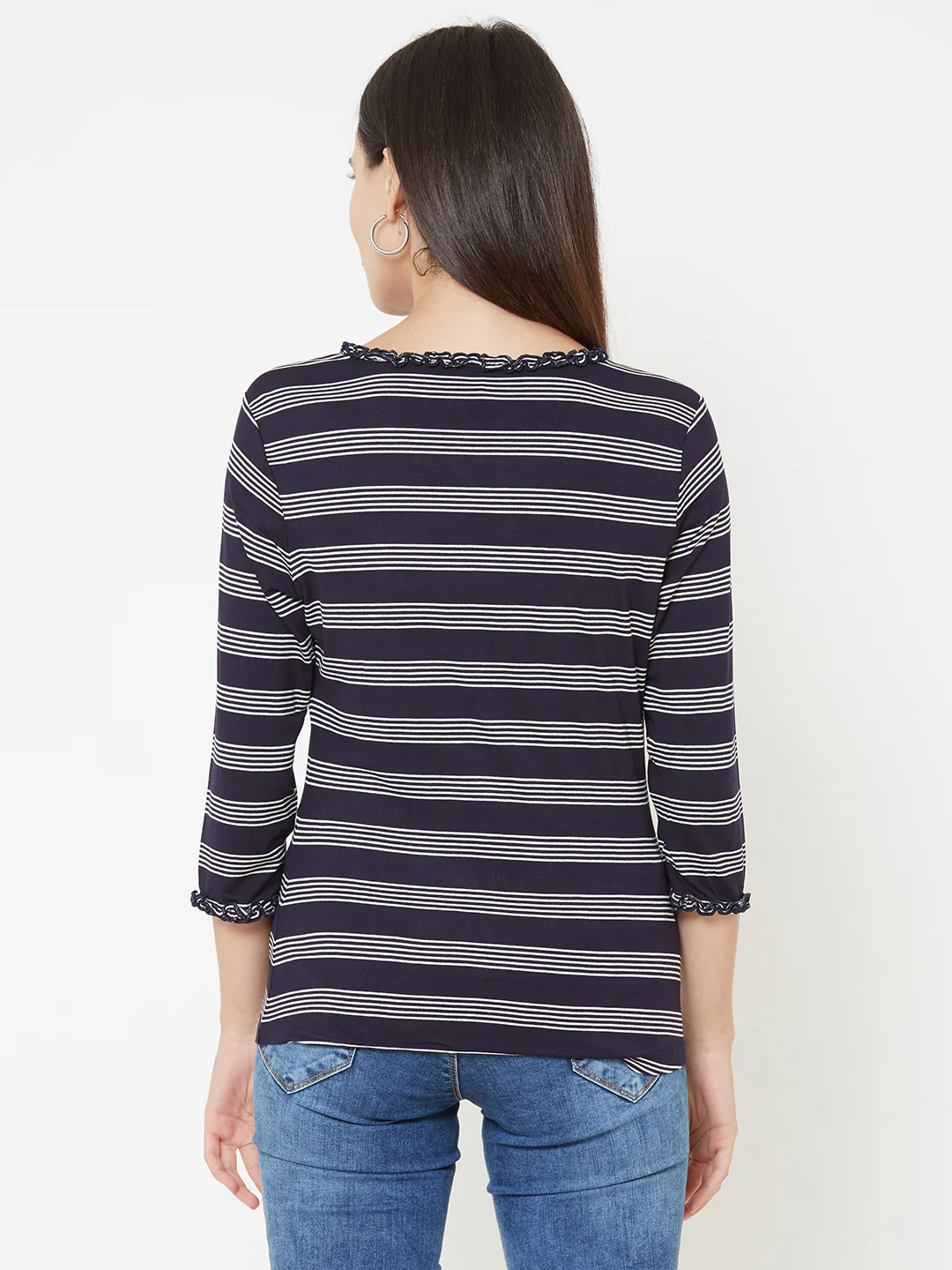 Women Navy/White Stripe T-Shirt - Image 3