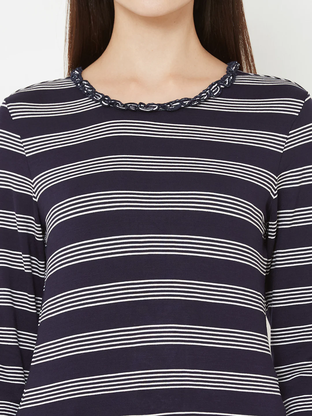 Women Navy/White Stripe T-Shirt - Image 4
