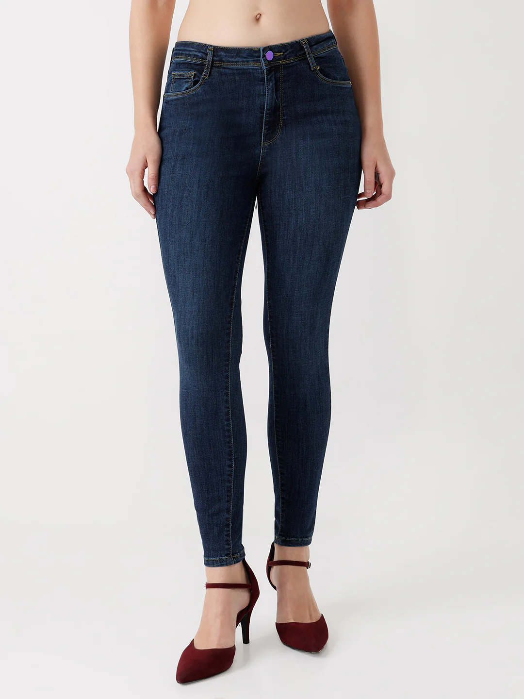 Women Novel Blue High-Rise Skinny Jeans - Image 2