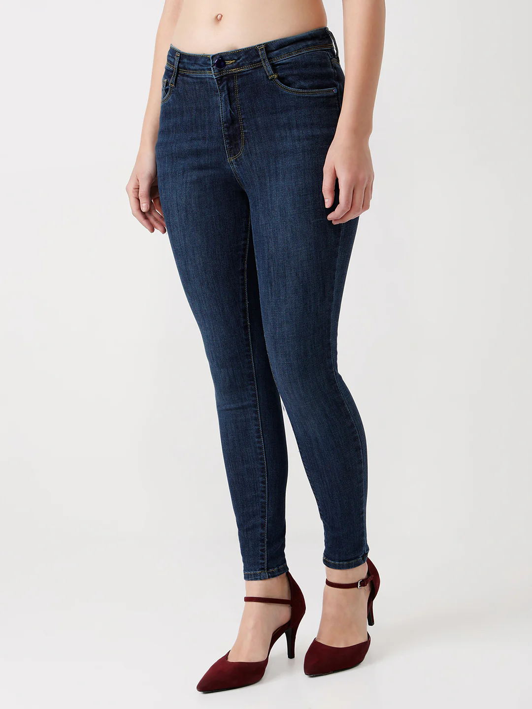 Women Novel Blue High-Rise Skinny Jeans - Image 6
