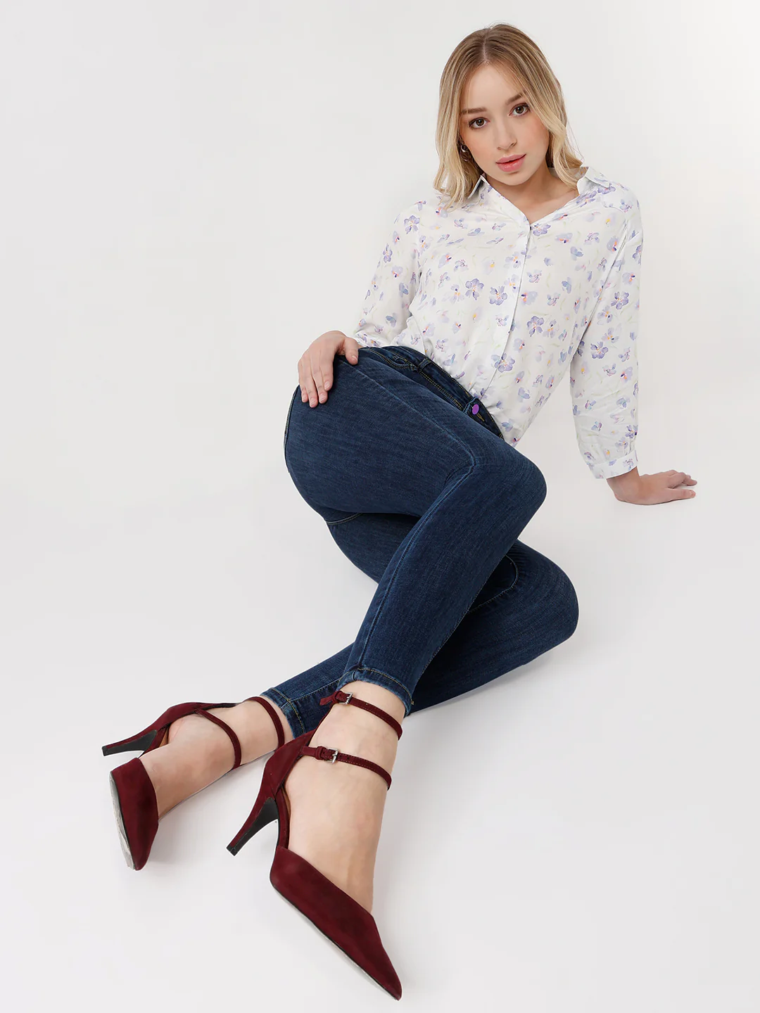 Women Novel Blue High-Rise Skinny Jeans