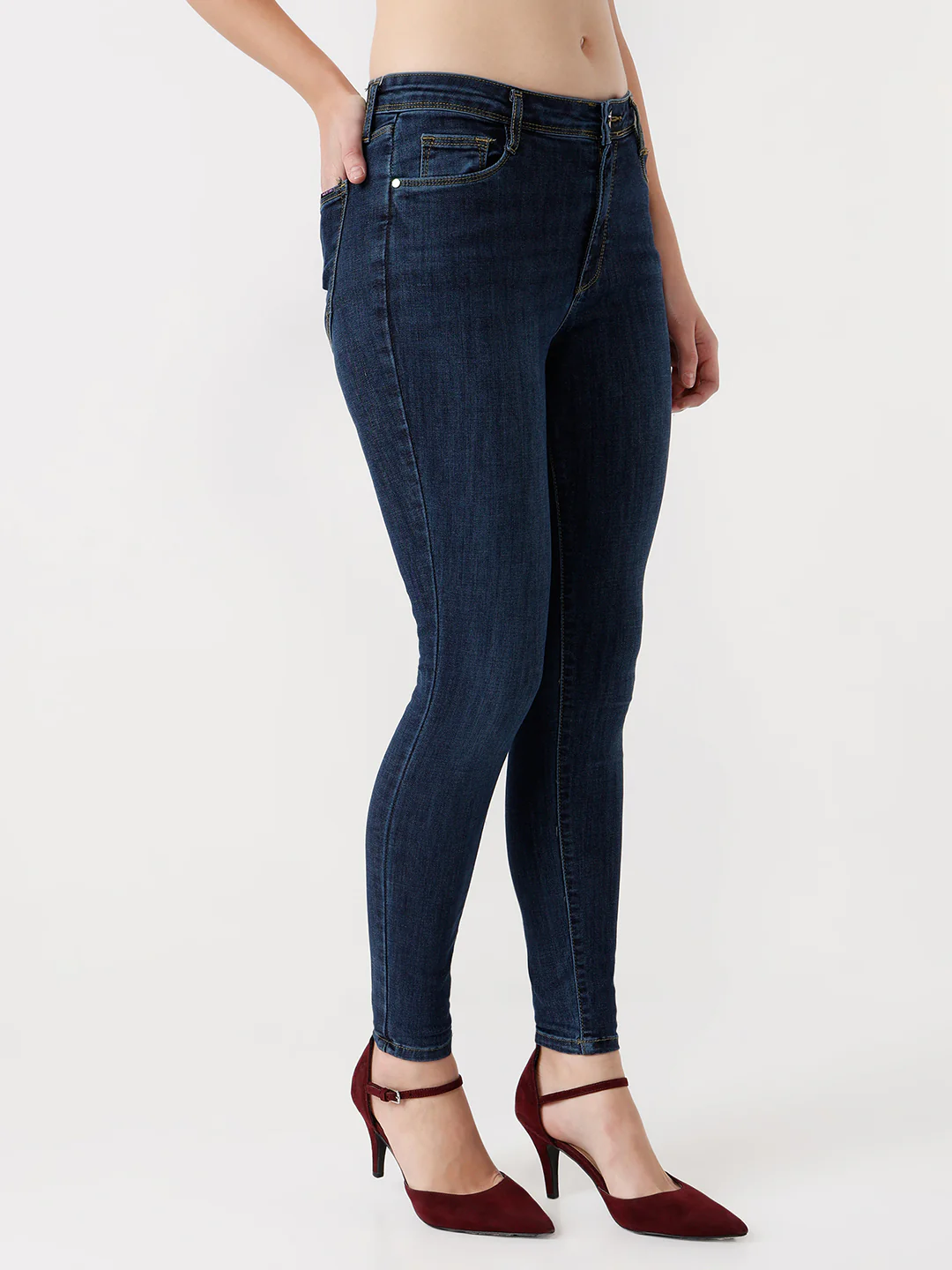 Women Novel Blue High-Rise Skinny Jeans - Image 5