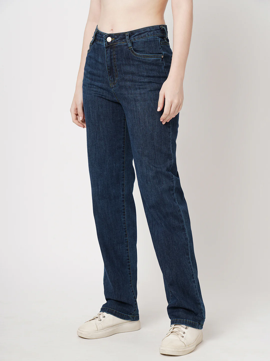 Women Novel Blue Relax Straight Fit Jeans - Image 7