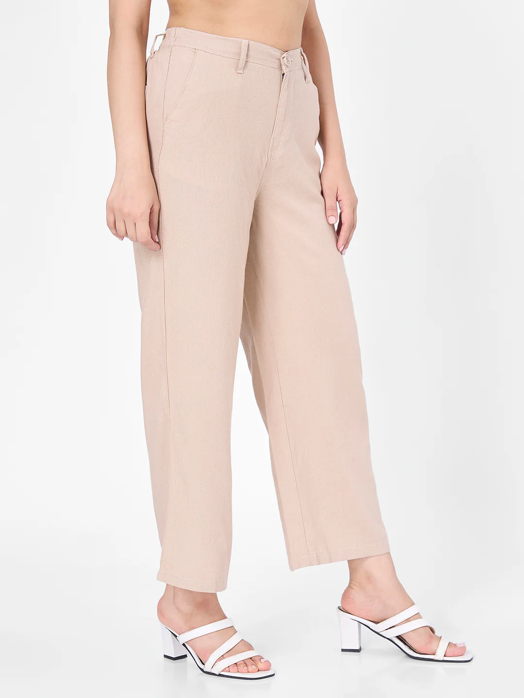 Women Oatmilk Crop Wide Leg Trousers - Image 6