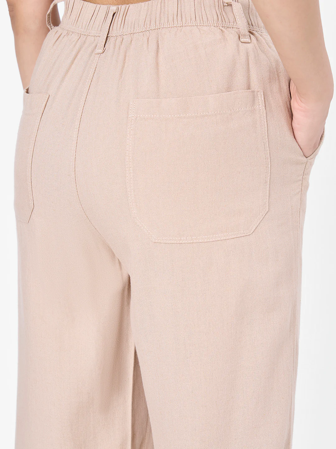 Women Oatmilk Crop Wide Leg Trousers - Image 7