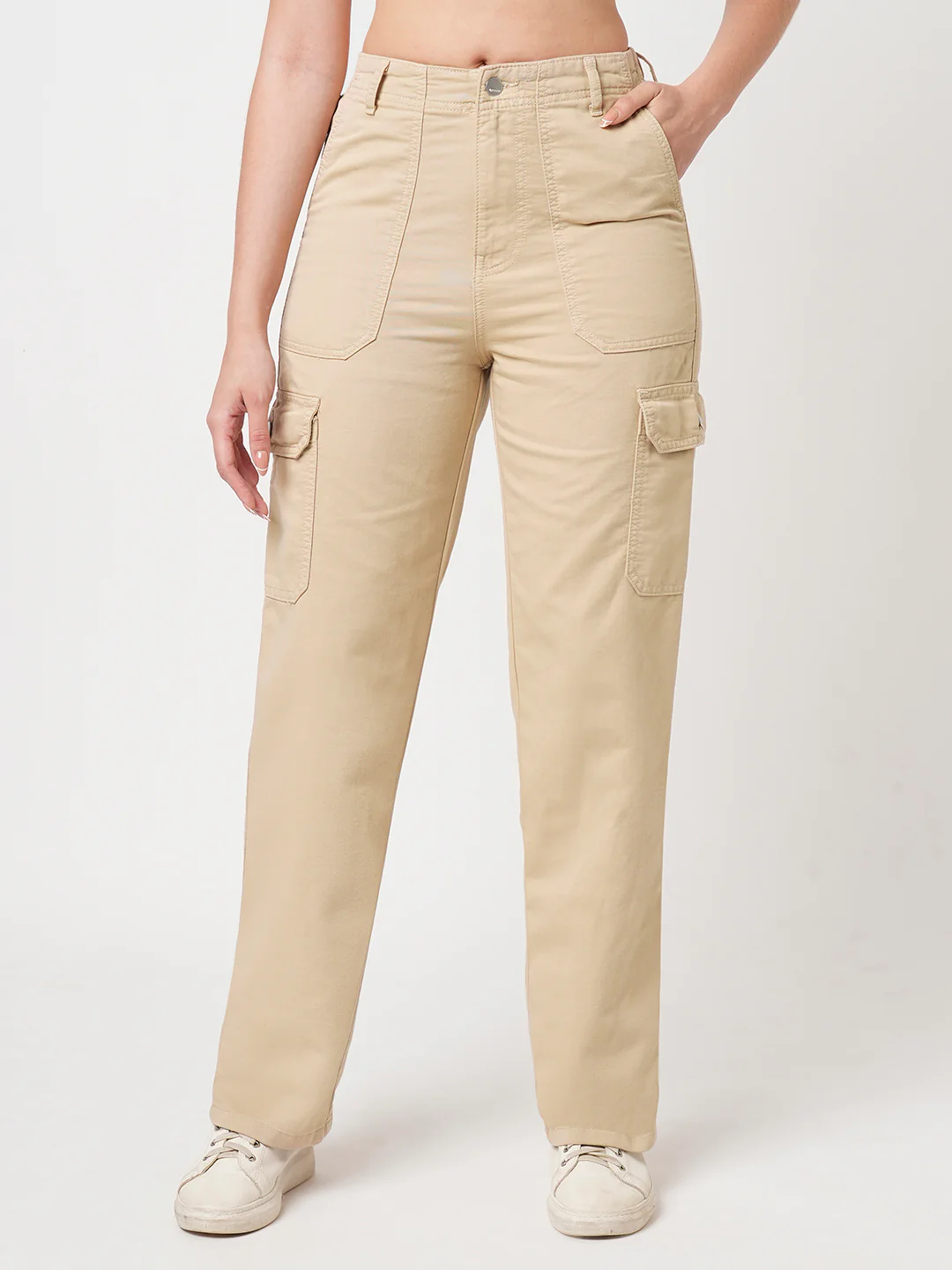 Women Oatmilk High-Rise Cargo - Image 2