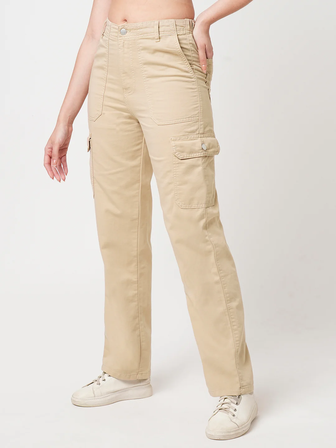 Women Oatmilk High-Rise Cargo - Image 6