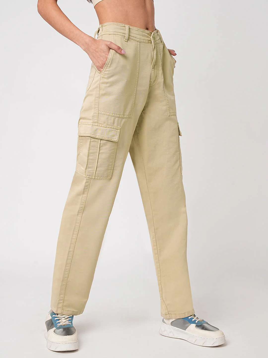 Women Oatmilk High-Rise Cargo - Image 5