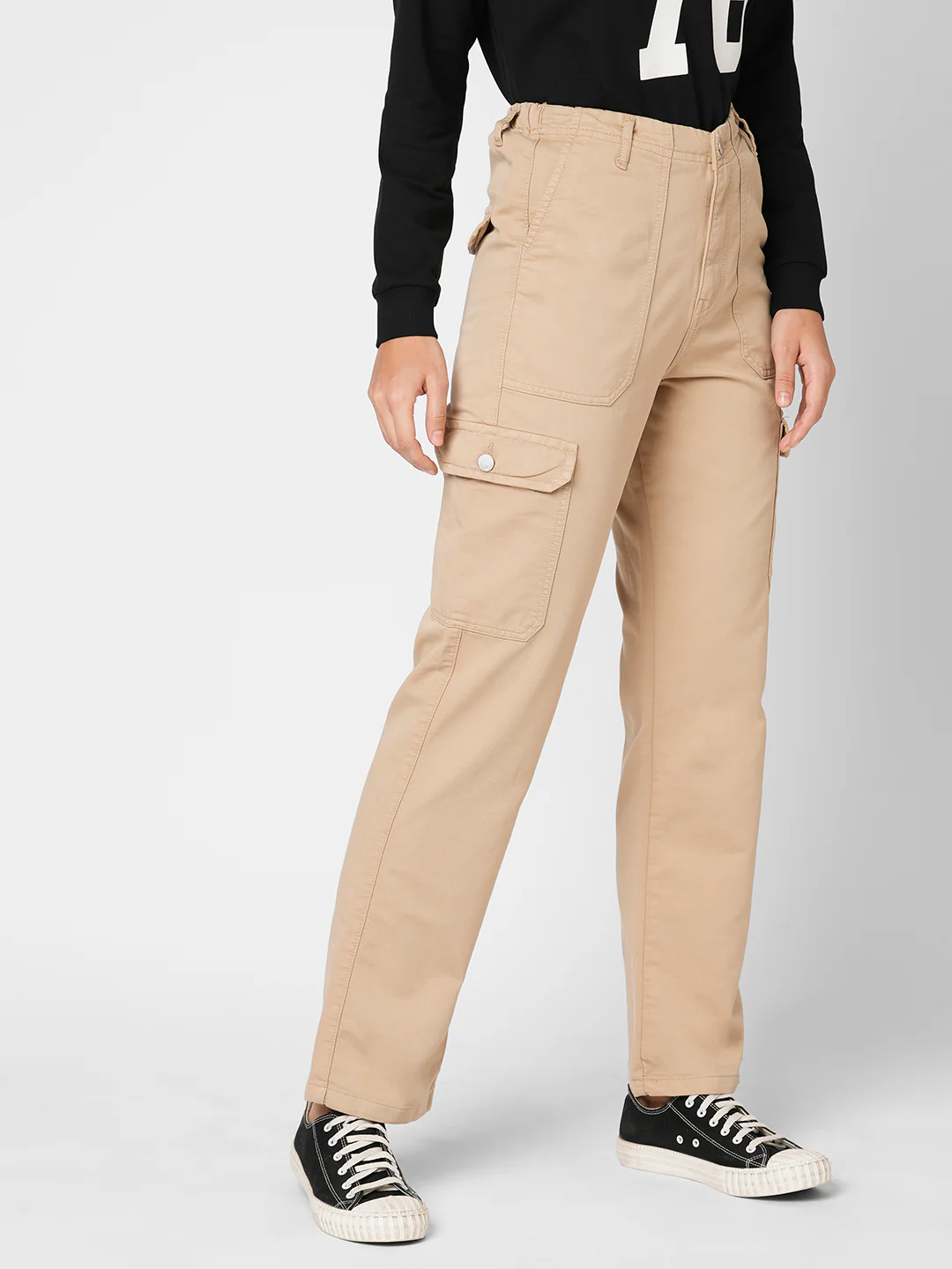 Women Oatmilk High-Rise Cargo - Image 5