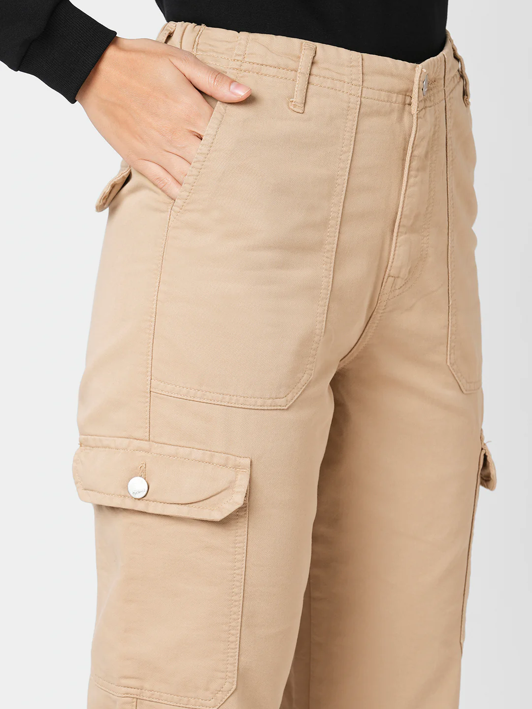 Women Oatmilk High-Rise Cargo - Image 6