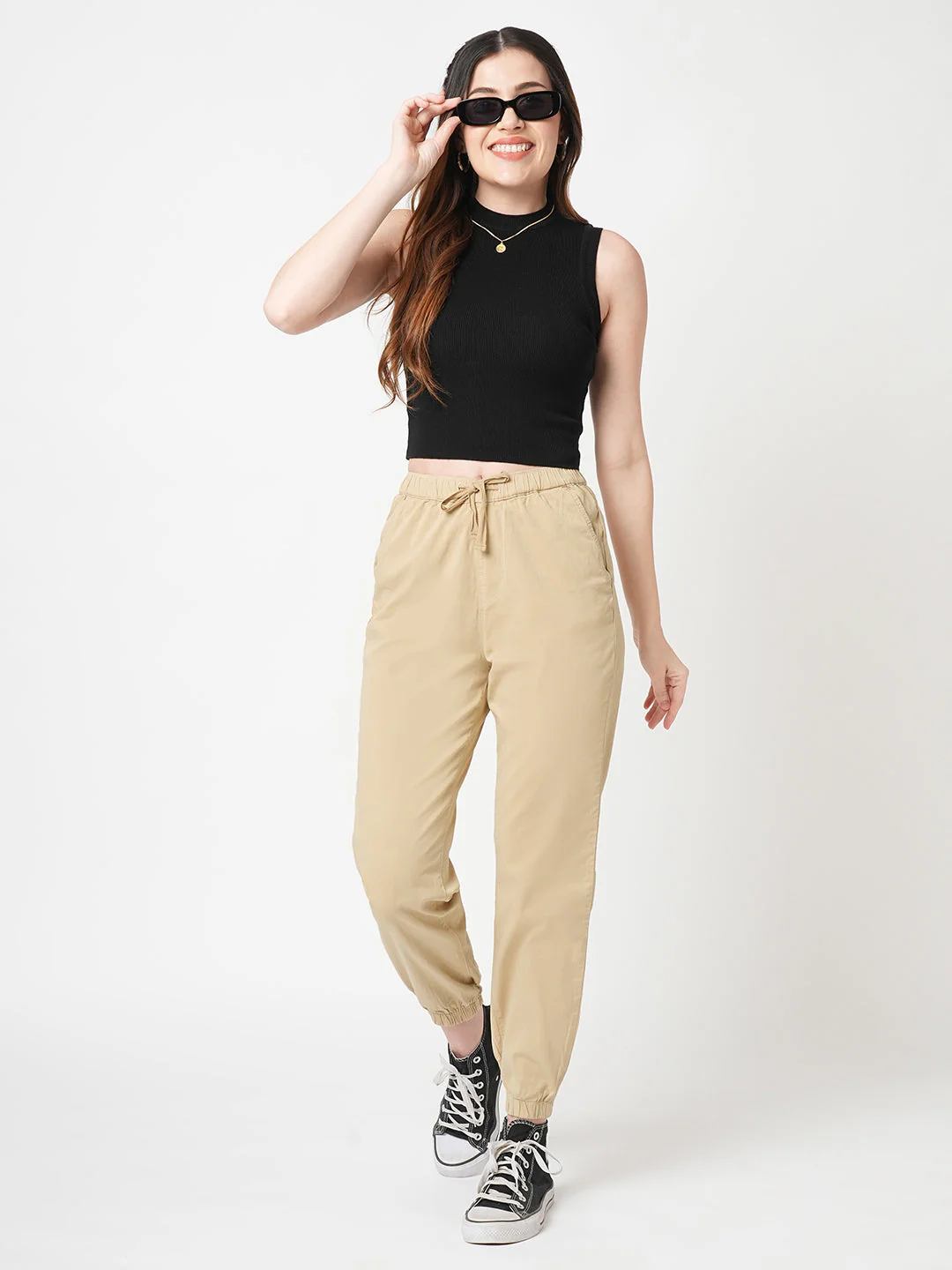 Women Oatmilk High-Rise Joggers - Image 4