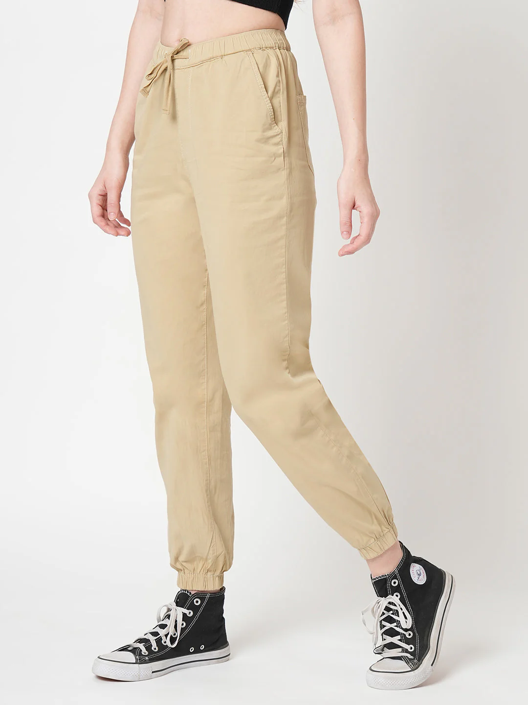 Women Oatmilk High-Rise Joggers - Image 5