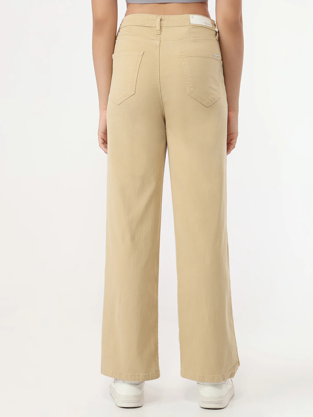 Women Oatmilk High-Rise Straight Fit Jeans - Image 3
