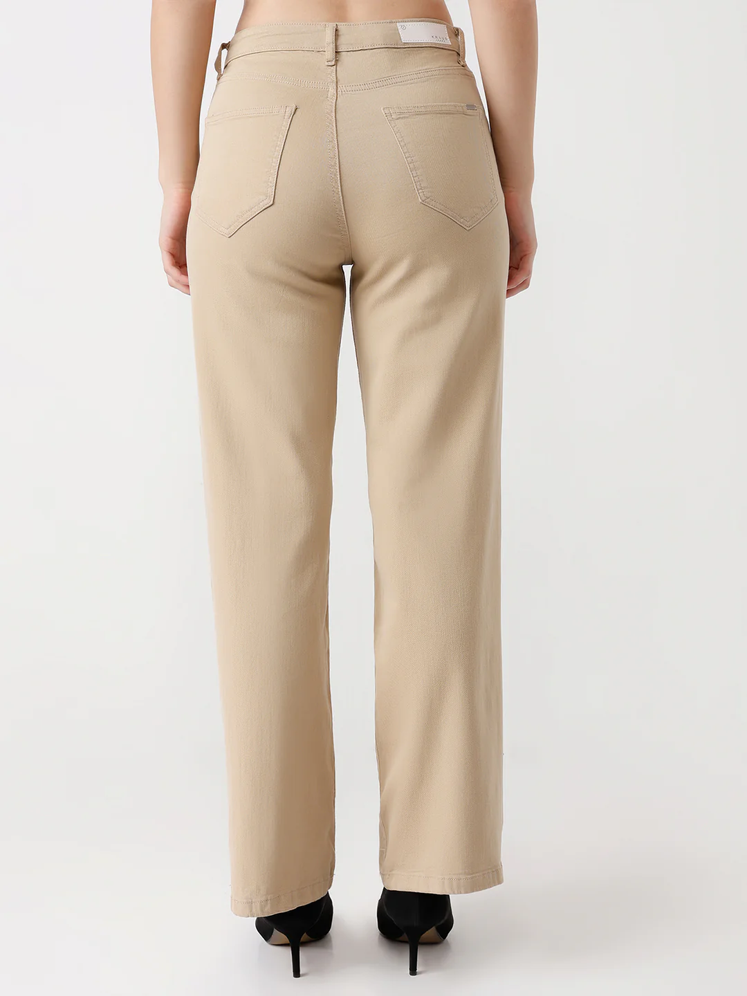 Women Oatmilk High-Rise Wide Leg Jeans - Image 3