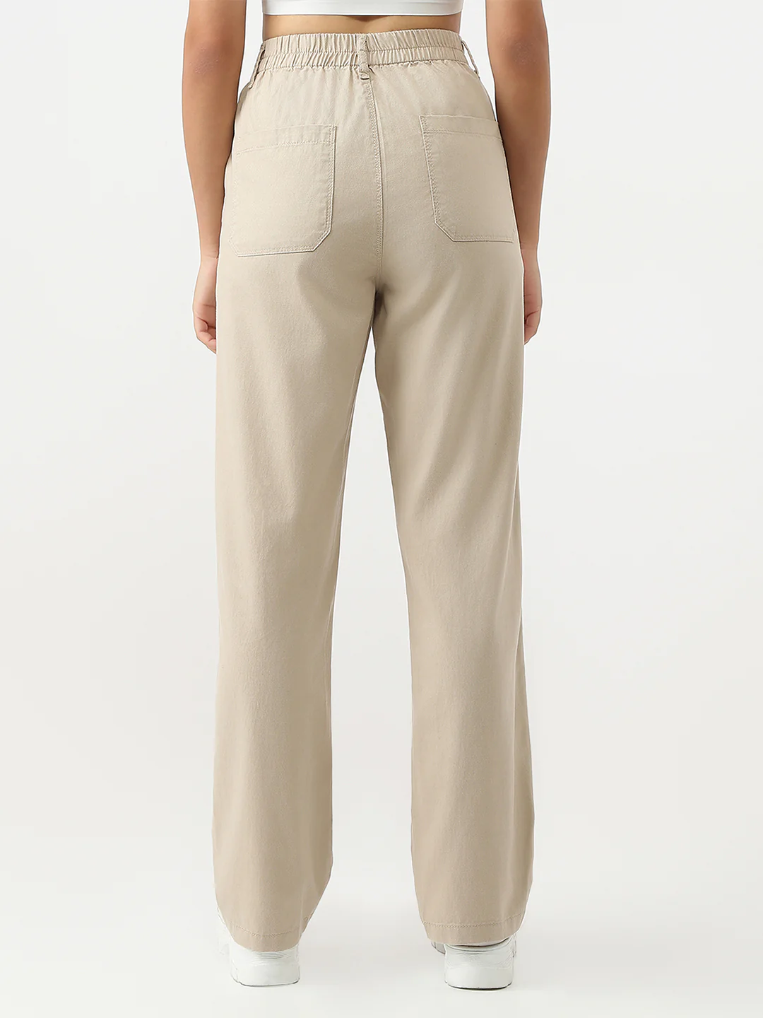 Women Oatmilk Loose Straight Fit Korean Pants - Image 5