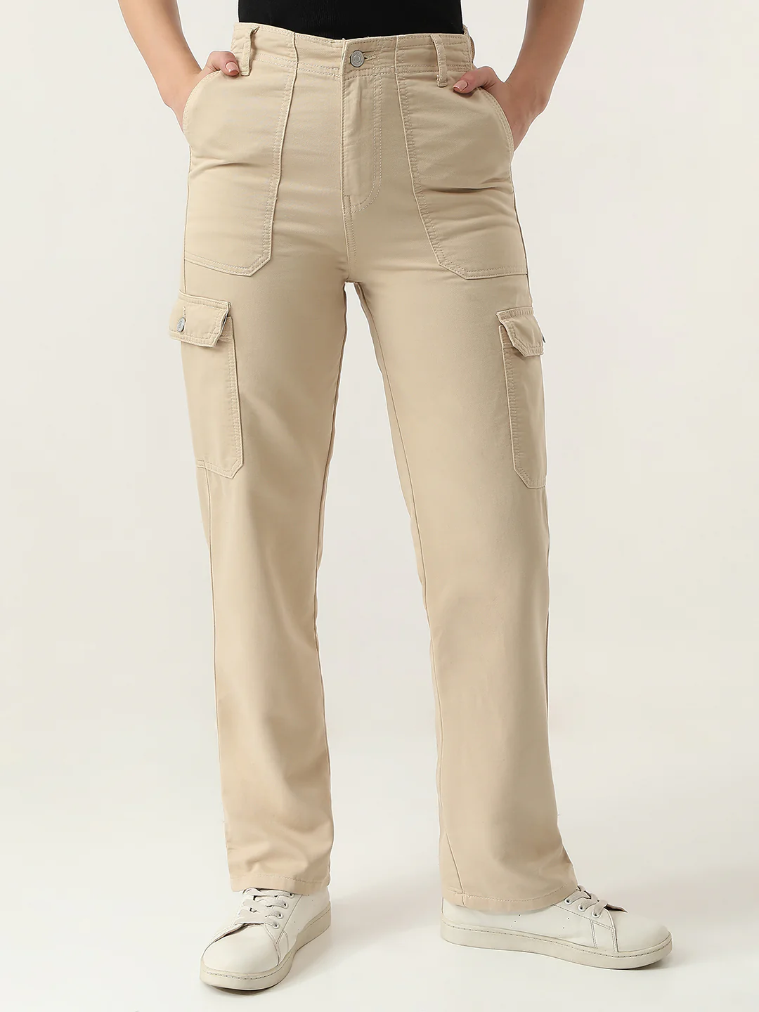 Women Oatmilk Mid-Rise Cargo - Image 2