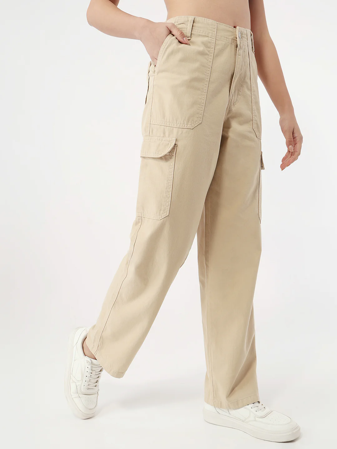 Women Oatmilk Mid-Rise Cargo - Image 5