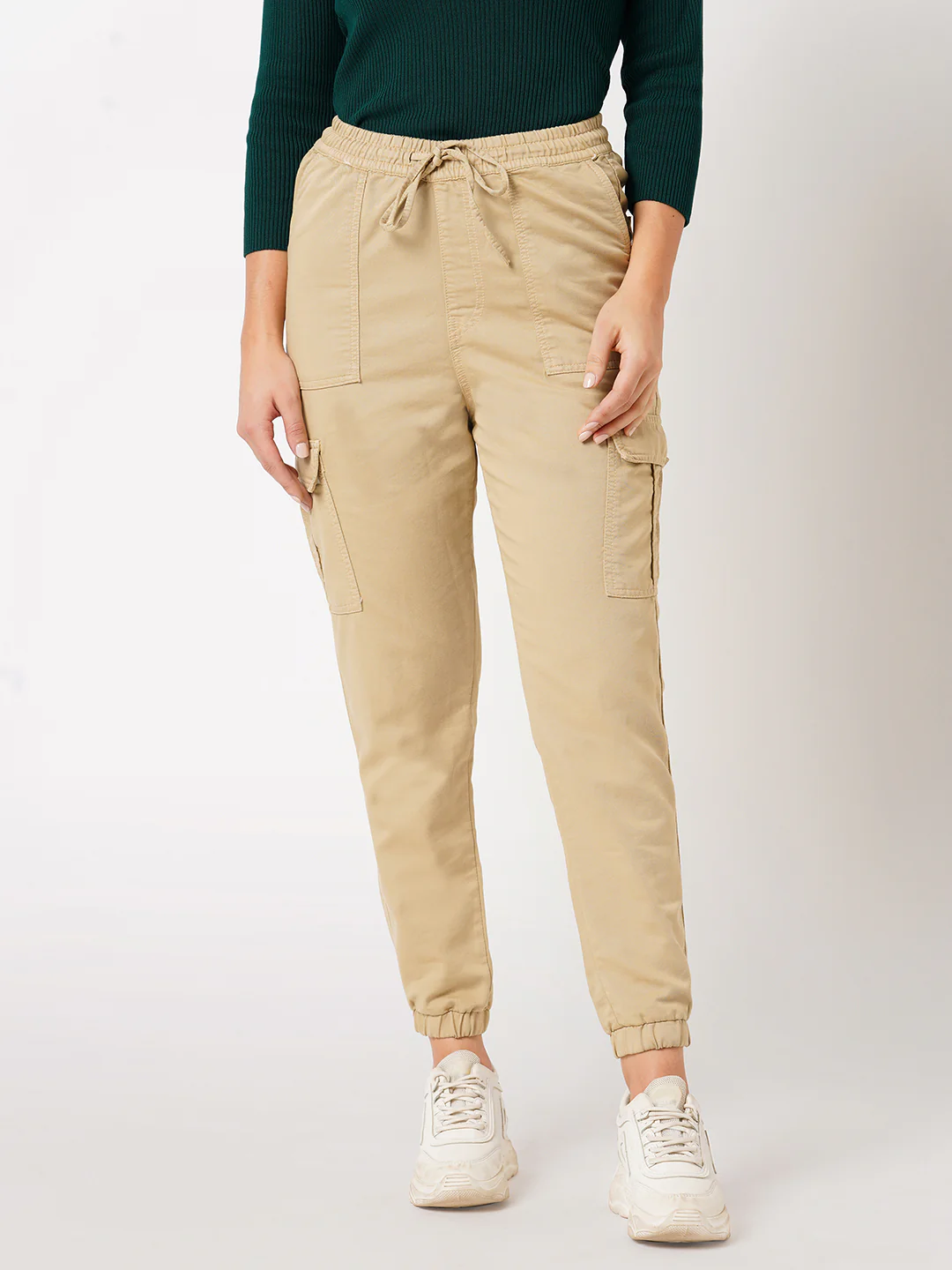 Women Oatmilk Mid-Rise Joggers - Image 2