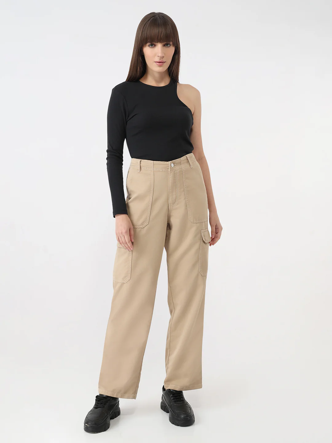 Women Oatmilk Mid-Rise Skinny Cargo - Image 3
